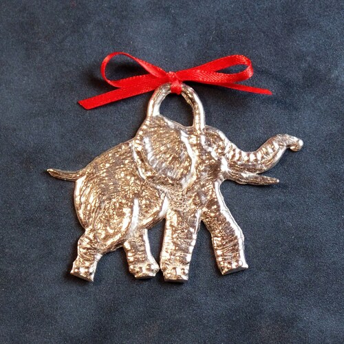 Elephant Fused Glass Ornament Etsy