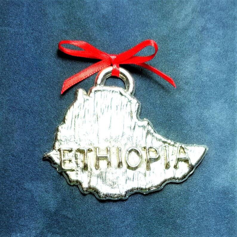 Pewter Ethiopia Ornament, Made in America image 1