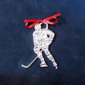 Pewter Hockey Player Ornament