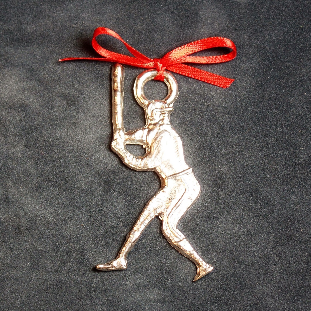 Pewter Baseball Player Ornament - Etsy