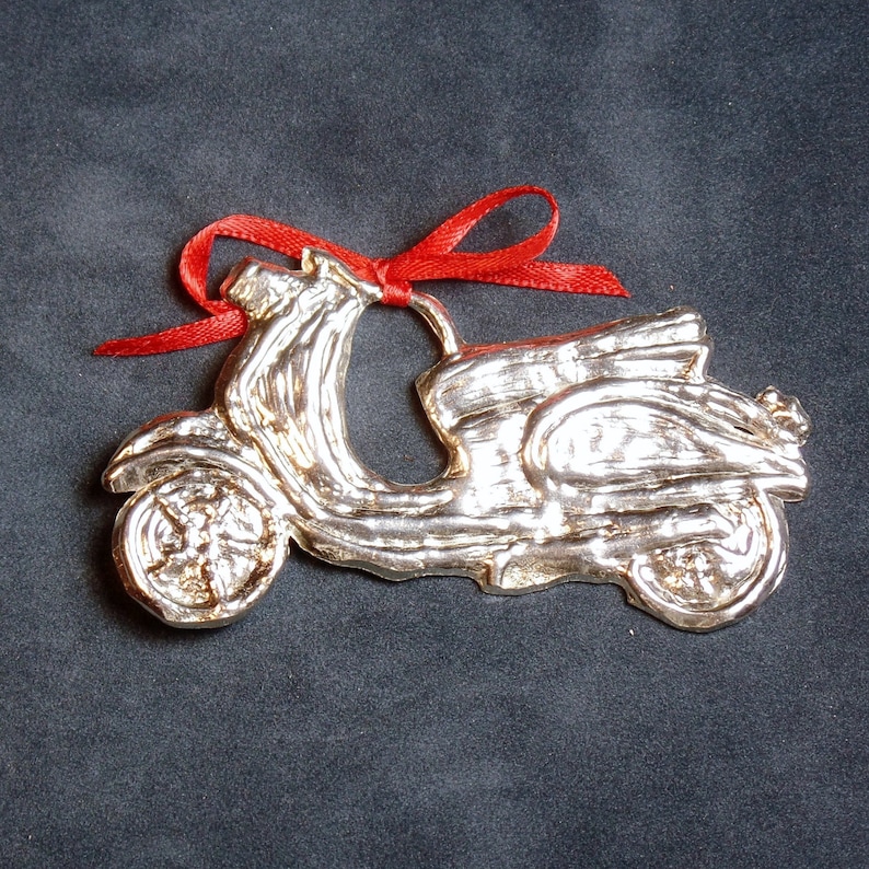Pewter Motor Scooter Ornament Etsy