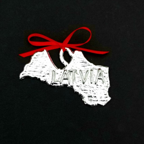 Pewter Latvia Ornament (Made in the U.S.A.)