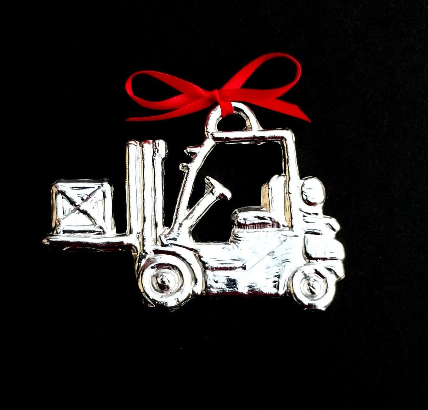 Pewter Forklift Ornament Etsy