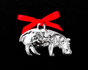 Hippopotamus Pewter Ornament