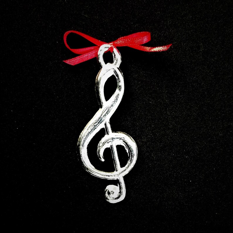 Pewter Treble Clef Ornament image 2