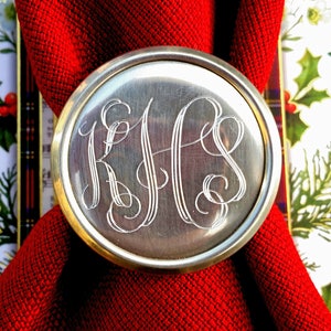 Personalized Engraved Monogram Pewter Napkin Ring