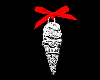 Ice Cream Sugar Cone Pewter Ornament