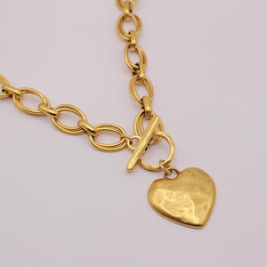 Große Herz-Halskette & antike Goldkette, 15-18 Zoll, Trendy Schmuck für Frauen, mutiges Accessoire, Geschenkidee, Knebelverschluss
