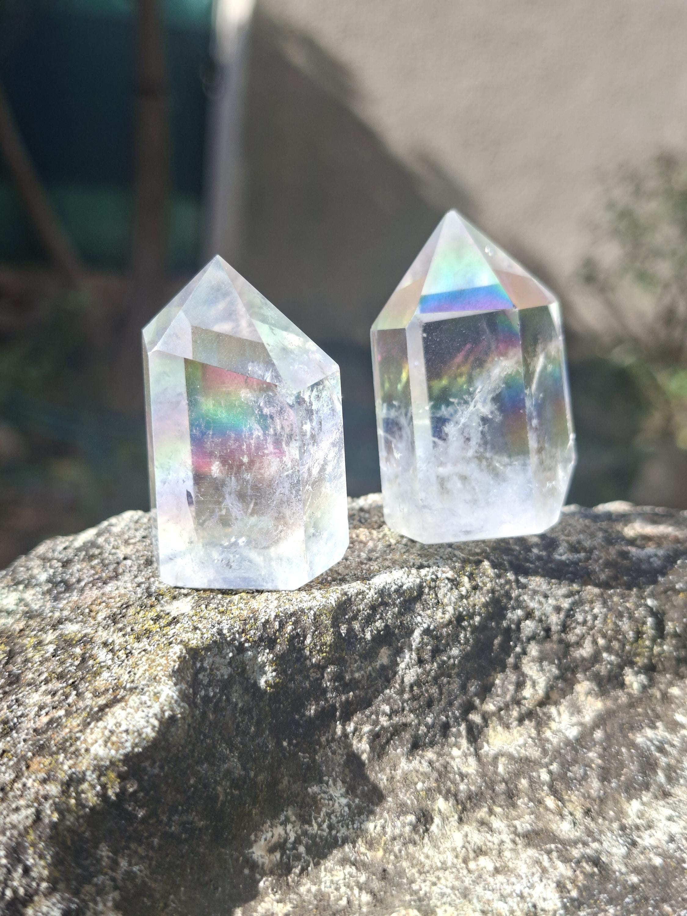5 Perles En Cristal De Quartz Aqua Aura Blanc - Pierres Naturelles - France
