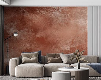 Rusty Copper Mural Wallpaper Mural | Peel and Stick | Distressed Industrial Metal Texture | Removable Wall Decor
