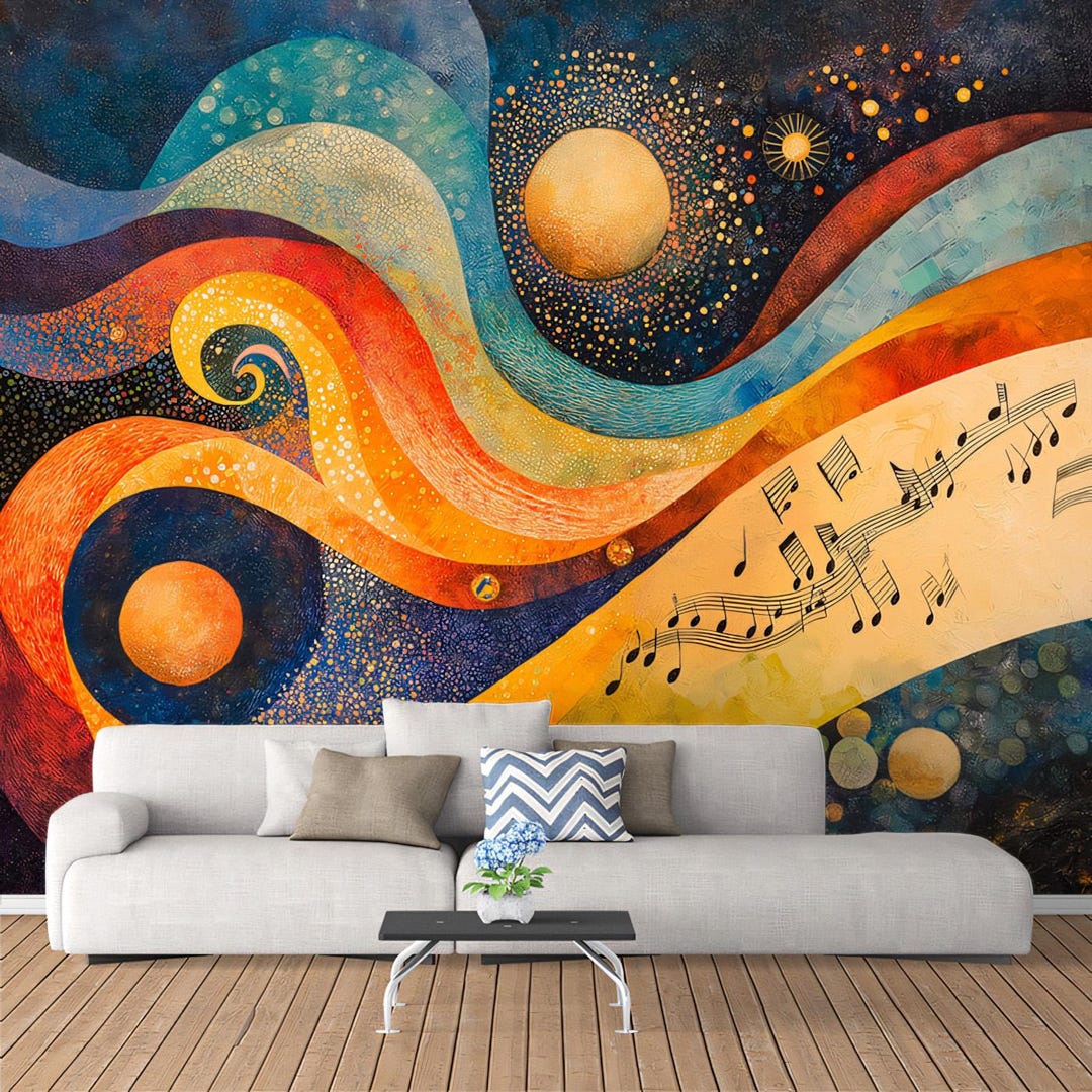 Abstract Musical Passion Mural Wallpaper Mural | Peel and Stick