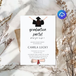 Graduation Party Invitation, Graduation Invitation Template, high School Graduation, Graduation Party Invite, Editable Template
