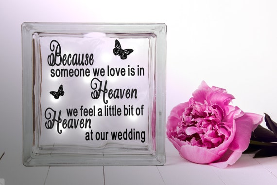 Personalised Lighted Glass Block-Choice of designs Remembrance Memorial Gift
