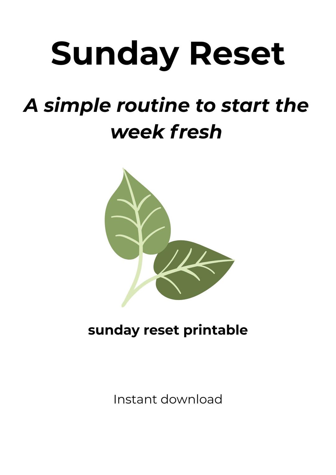 Sunday Reset Printable - Weekly Reset Planner - Prepare for the Week ...
