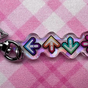 DDR Keychain Dance Revolution double sided keychain Cute Kawaii gift