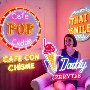 Aangepast LOGO-neonbord, bord zakelijk merklogo, Bar Cafe Shop led-neonreclame, oplichtend merkbord, express GRATIS verzending wereldwijd