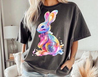 Brushstroke Bunny Easter PNG,Bunny Coquette Bow, Preppy Easter Clipart, Coquette Bunny, Digital Download, Bunny Sublimation Design