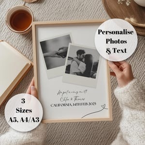 Custom Engagement Gift,Engaged,Personalised Polaroid Photo Gift Print,Polaroid Prints,Personalised Gifts,Customised Gift,Personalised Photo