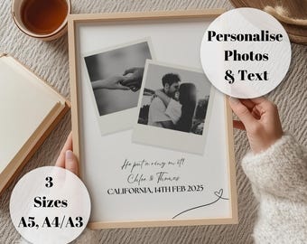 Spersonalizowany prezent zaręczynowy, Zaręczyny, Spersonalizowany prezent ze zdjęciem Polaroid, Wydruki Polaroid, Spersonalizowane prezenty, Spersonalizowany prezent, Spersonalizowane zdjęcie