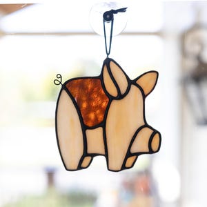 Little Pig Stained Glass Suncatcher