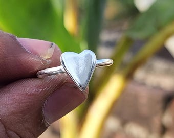 Sterling Silver Heart Ring | Promise Anniversary Jewelry