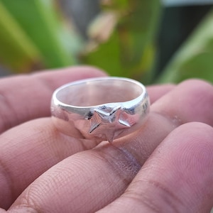 925 Sterling Silver Star Ring | Handmade Chunky Band Ring for Men & Women | Statement Ring | Women Silver Gift Jewelry | Gift For Mother\Dad