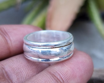 Sterlingzilveren spinnerring: handgemaakte stapelsieraden