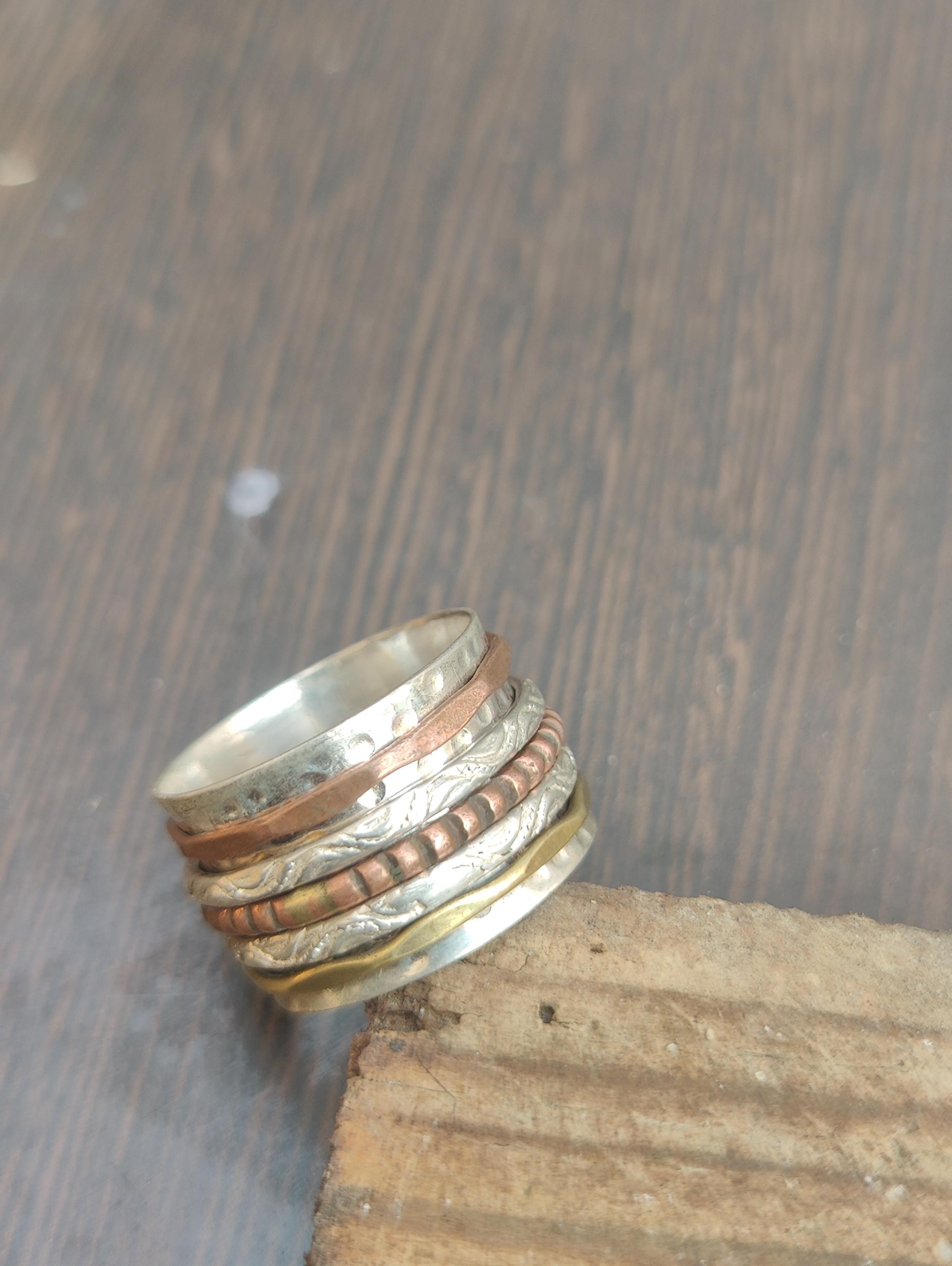 Bague Toupie (spinner) En Argent Massif 925 - Faite Main Pour Homme/femme - Neuf Sans Emballage