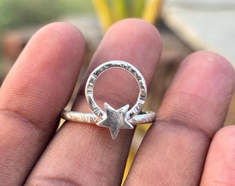 Sterlingzilveren spiraalring: handgemaakte boho-yoga-sieraden