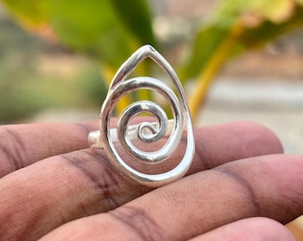 Handmade 925 Sterling Silver Spiral Round Band Ring – Vintage Style – All Sizes 4-13