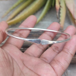Adjustable 925 Sterling Silver Single Bangle – Handmade Silver Bangle for Women – Minimalist Jewelry – Elegant Gift for Her