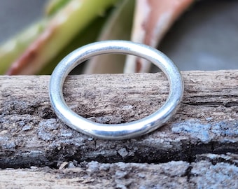 Thin 925 Sterling Silver Ring: Handmade Minimalist Stacking Band Ring