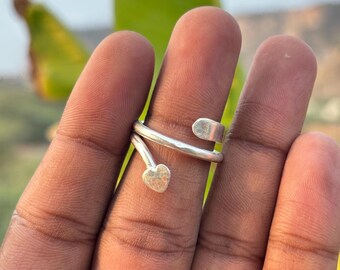 Spiral Sterling Silver Ring: Adjustable Boho Yoga Jewelry