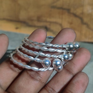 Set of 5 West Indian Bangles , Twisted Bracelets For Women , Adjustable  925 Sterling Silver Bangles , Handmade Jewelry , Gift For Mom