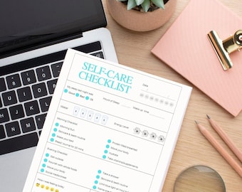 Daily Self Care Checklist Printable, Self Care Habit Tracker, Self Care Planner