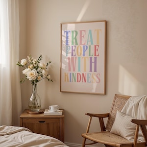 Lámina "Trata a la gente con amabilidad" / Lámina decorativa para pared en tamaños A3, A4 y A5 / Inspirada en Harry Styles