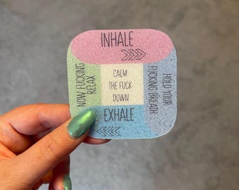 Calm Down Sensory Vinyl Sticker: Anxiety Relief, Tactile Grounding