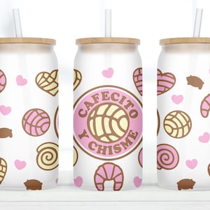 Cafecito y Chisme Glass Tumbler, Cafecito y Chisme Libby Cup, Cafecito y Chisme Beer Can Glass, Gift for Mother&#39;s Day, Glass Cup for Mom