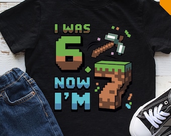 Funny 7th Birthday T-Shirt, I Was 6 Now I'm 7 Meme Tee#288#4