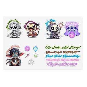 Arkusz naklejek DND, naklejki do planera Dungeon and Dragons, pakiet naklejek RPG, scrapbooking do dziennika fantasy, prezent na wieczór gier, gry planszowe