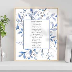 Printable Mother&#39;s Day Gift Proverbs 31 Scripture Print Christian Mothers Day Gift Printable Proverbs 31 Decor