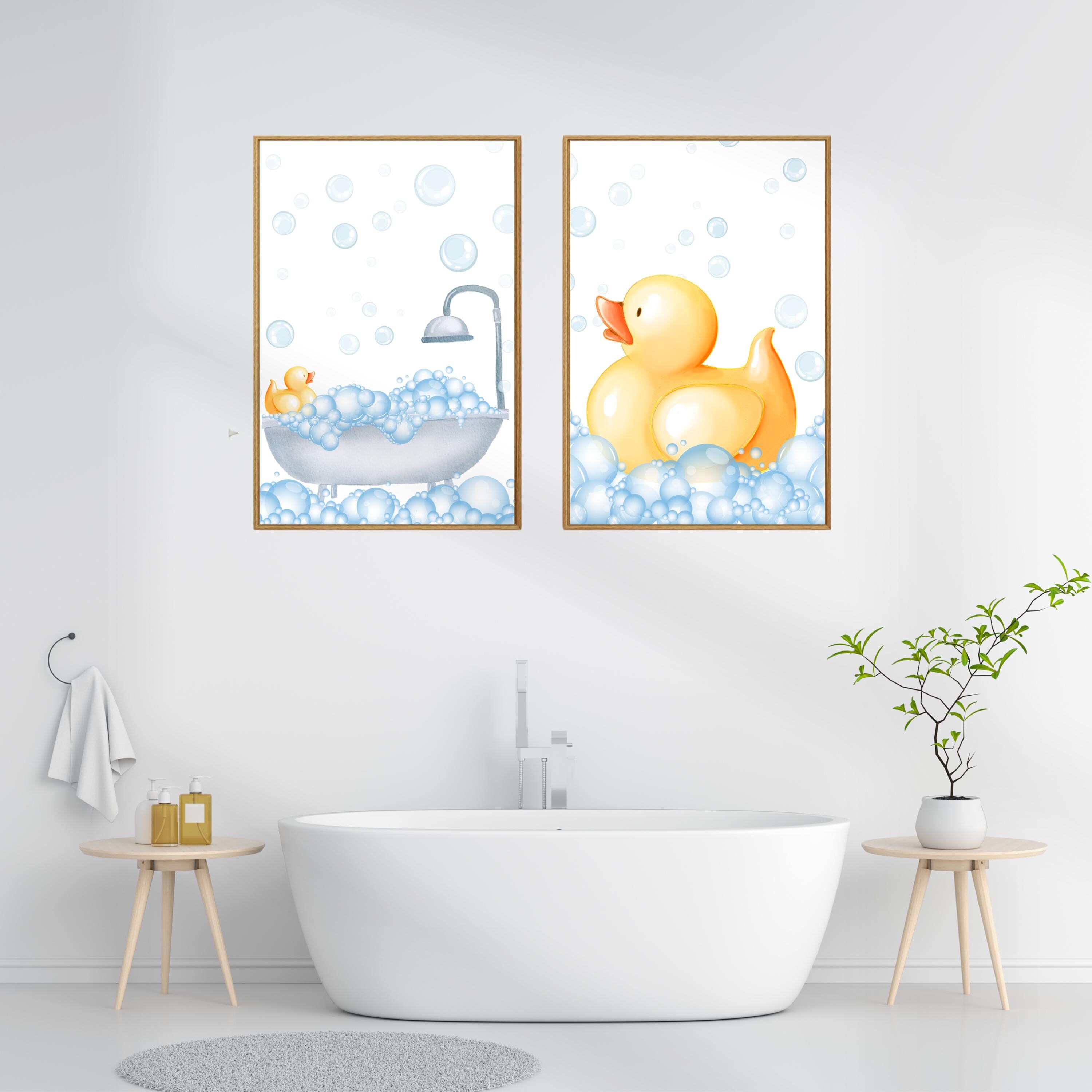 Rubber Ducks Print Set Kids Bathroom Wall Decor Rubber Duck Bathroom ...