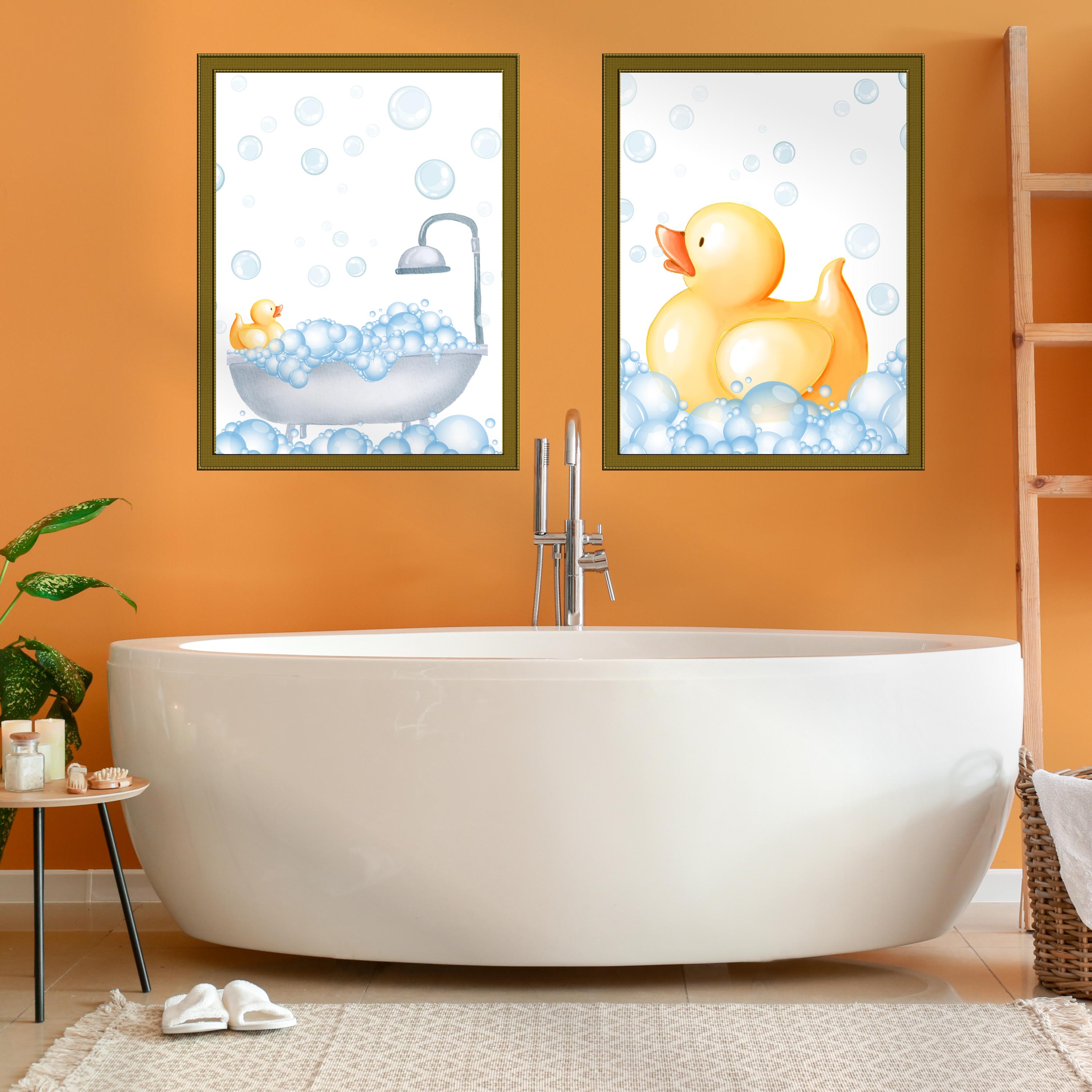 Rubber Ducks Print Set Kids Bathroom Wall Decor Rubber Duck Bathroom ...