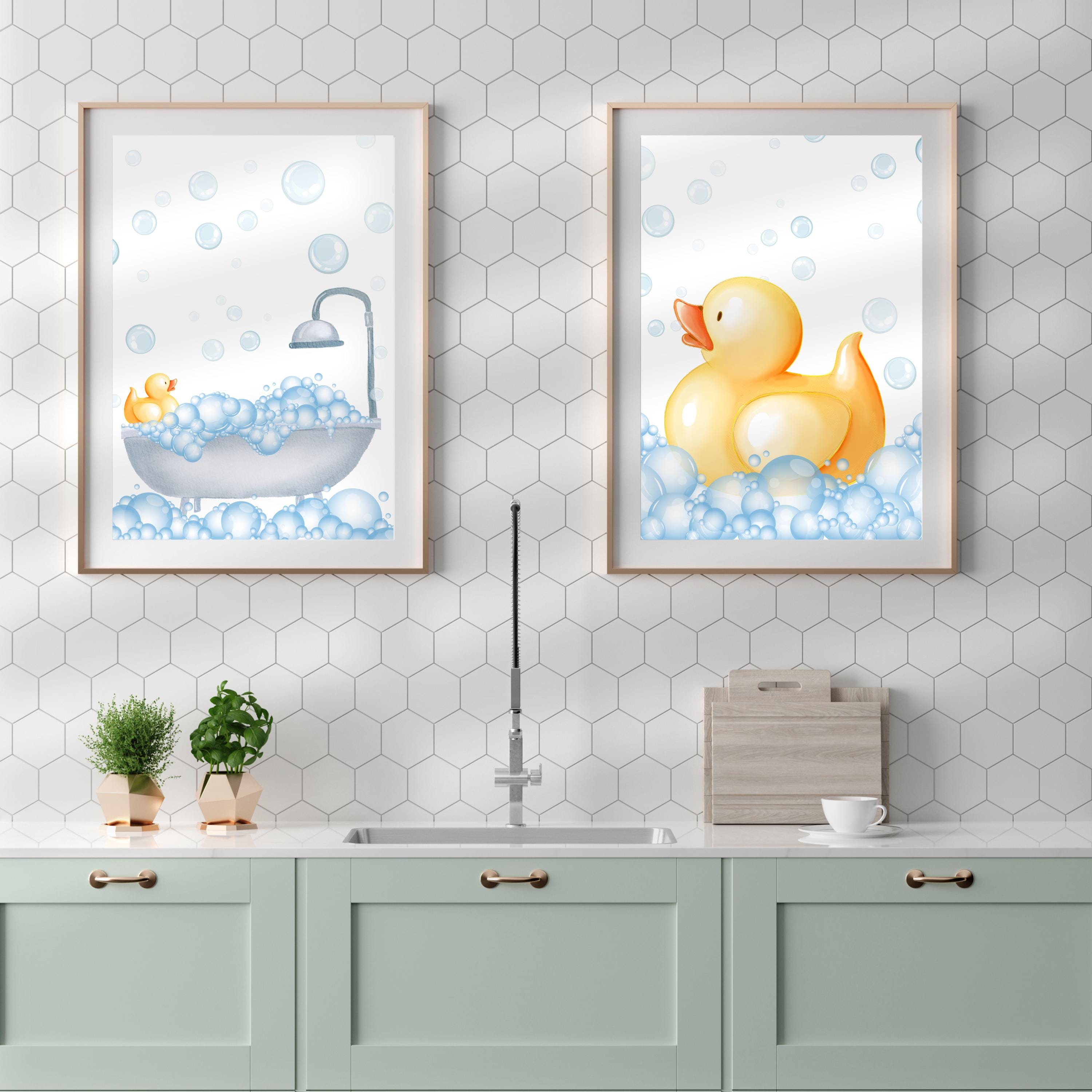 Rubber Ducks Print Set Kids Bathroom Wall Decor Rubber Duck Bathroom ...