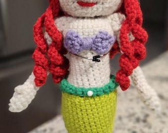 Crochet Ariel Doll - Little Mermaid Inspired Display