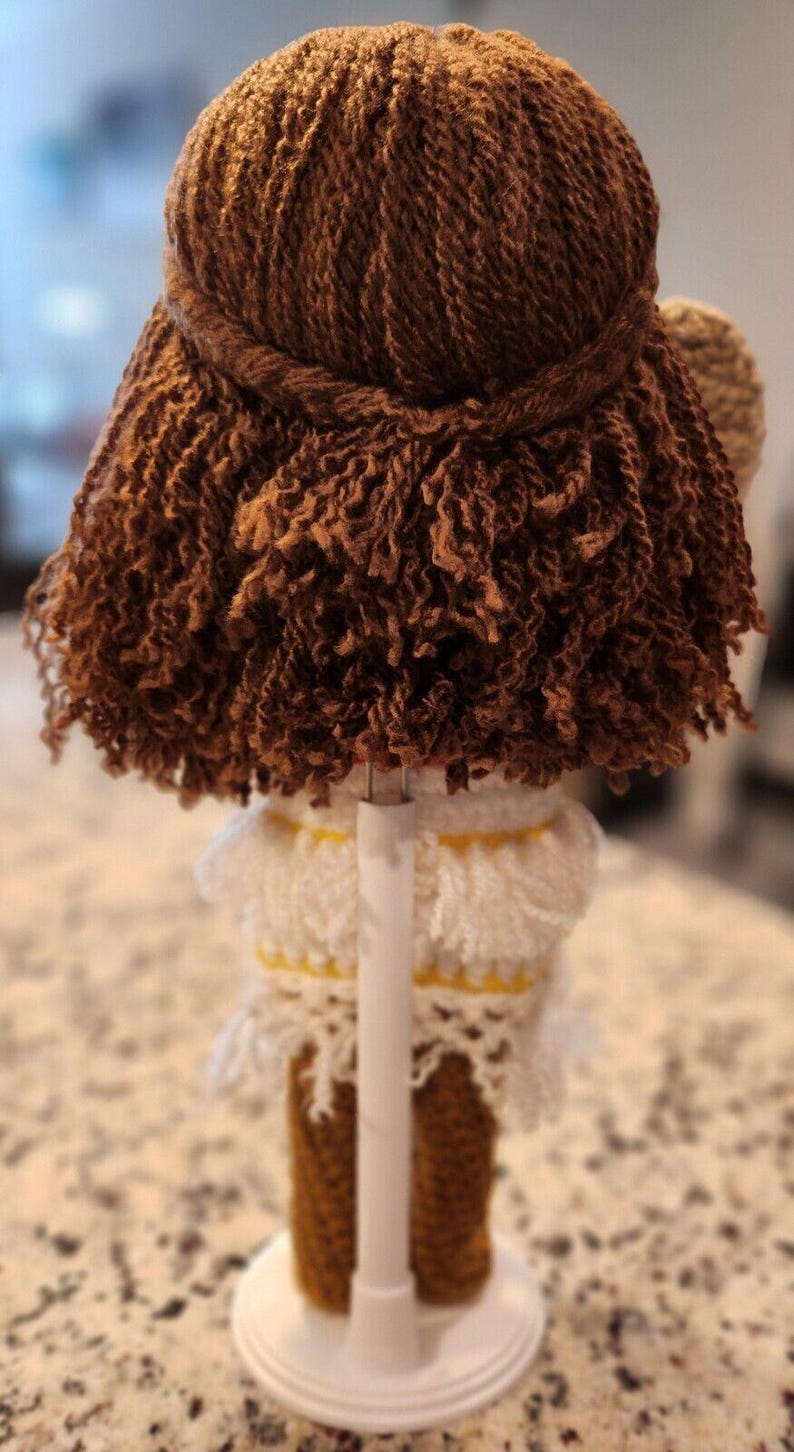 Handmade Crochet Moana Doll with Paddle and Stand image 2