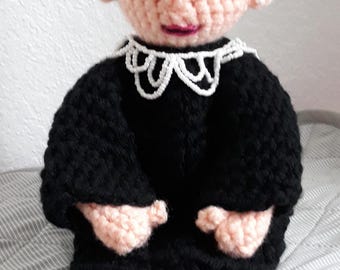 RBG Crochet Doll: Ruth Bader Ginsburg Inspired