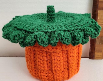 Porte-gâteries citrouille au crochet : bonbonnière d'automne faite main