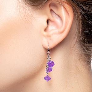 Silver Mini Dice D&D Earrings: Gamer Geek Jewelry