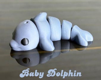 Baby Dolphin | Articulated Fidget Toy | Wiggly & Fun Desk Buddy!